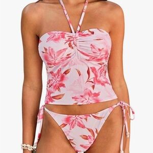 Zaful Pink Floral Bikini Set